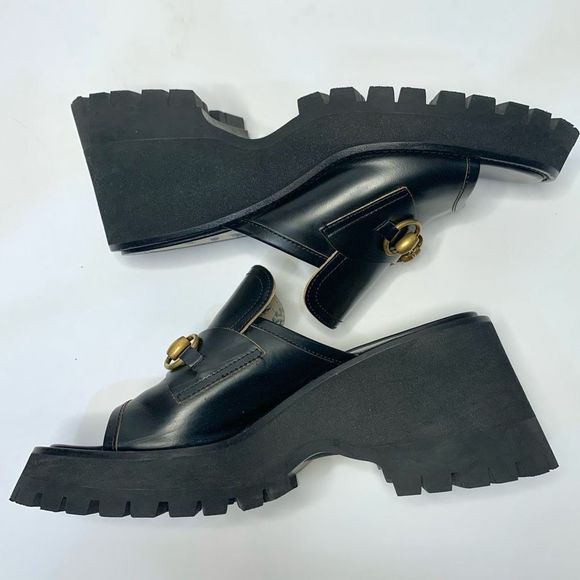 Gucci Cordovan Lux Womens Harald Horsebit Platform Slide Sandals Size 38, US 8 - Picture 7 of 12